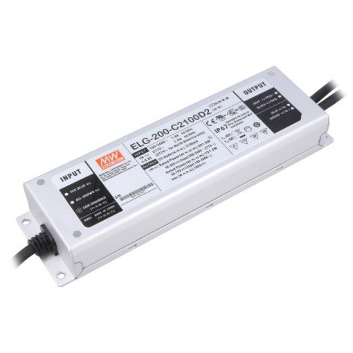 ELG-200-C2100D2; Power supply: switched-mode; LED; 201.6W; 48÷96VDC; 2.1A; IP67; MEAN WELL
