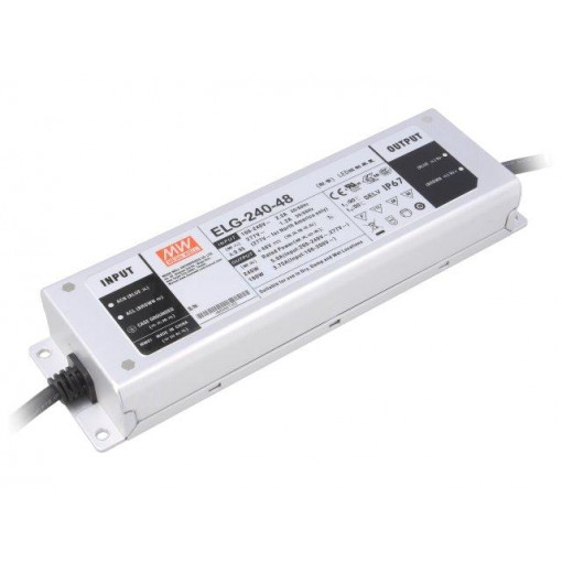 ELG-240-48; Power supply: switched-mode; LED; 240W; 48VDC; 5A; 100÷305VAC; IP67; MEAN WELL
