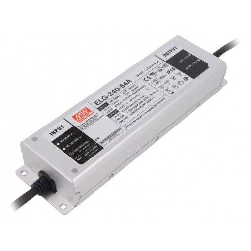 ELG-240-54A; Power supply: switched-mode; LED; 240.3W; 54VDC; 50÷57VDC; IP65; MEAN WELL