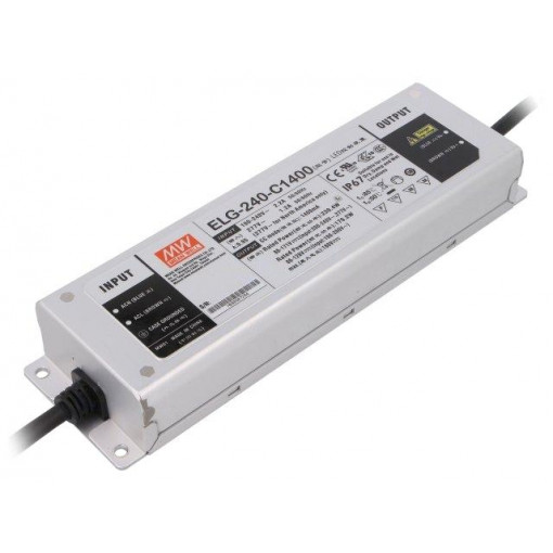 ELG-240-C1400; Power supply: switched-mode; LED; 239.4W; 86÷171VDC; 1400mA; IP67; MEAN WELL