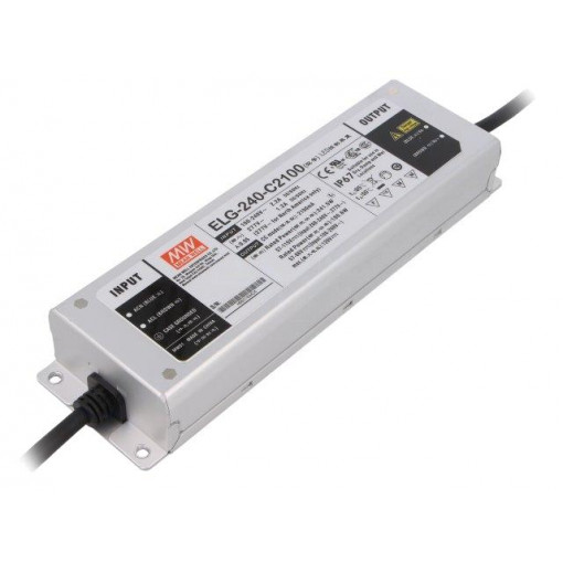 ELG-240-C2100; Power supply: switched-mode; LED; 241.5W; 57÷115VDC; 2100mA; IP67; MEAN WELL