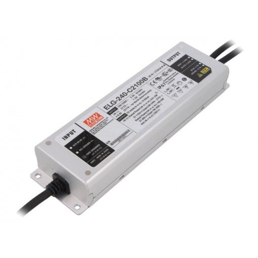 ELG-240-C2100B; Power supply: switched-mode; LED; 241.5W; 57÷115VDC; 2100mA; IP67; MEAN WELL