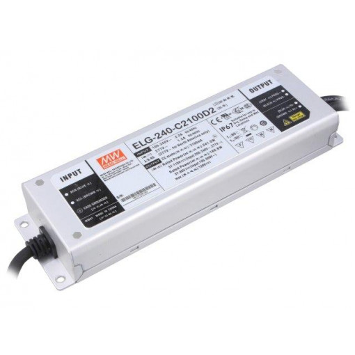 ELG-240-C2100D2; Power supply: switched-mode; LED; 241.5W; 57÷115VDC; 2.1A; IP67; MEAN WELL