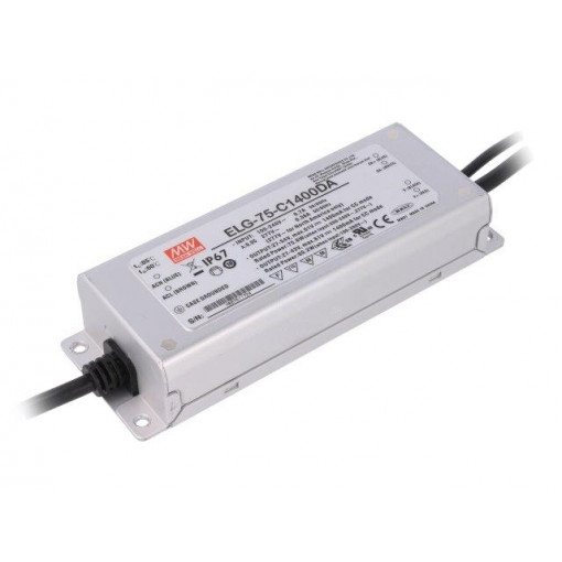 ELG-75-C1400DA; Power supply: switched-mode; Communication: DALI; LED; 75W; 1.4A; MEAN WELL