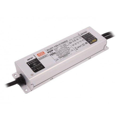 ELGT-150-C700D2; Power supply: switched-mode; LED; 149.8W; 107÷214VDC; 700mA; IP67; MEAN WELL