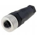 933139100 ELKA 4012 PG7 SCHWARZ; Plug; M12; PIN: 4; female; A code-DeviceNet / CANopen; for cable; HIRSCHMANN