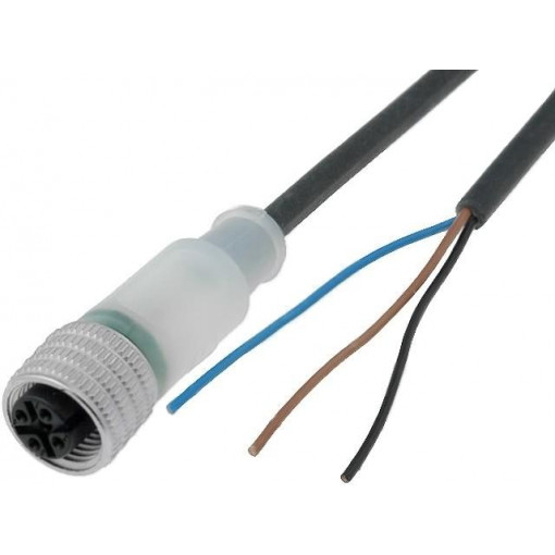 RKT/LED A 4-3-224/5M; Connection lead; M12; PIN: 3; straight; 5m; plug; 30VAC; 4A; -25÷80°C; LUMBERG AUTOMATION