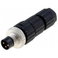 933406100 ELST 3008 V; Connector: M8; male; PIN: 3; straight; for cable; plug; E; 4A; IP67; HIRSCHMANN