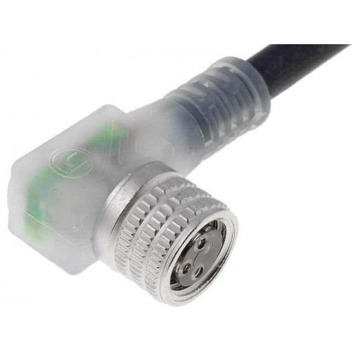 RKMWV/LED A 3-224/5M; Connection lead; M8; PIN: 3; angled; 5m; plug; 30VAC; 4A; -25÷80°C; LUMBERG AUTOMATION