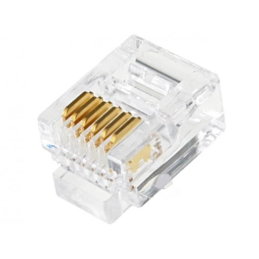 EMP661AR2000000; Plug; RJ12; PIN: 6; Contacts: phosphor bronze; gold-plated; UL94V-2; ECE EMP661AR2000000; Plug; RJ12; PIN: 6; Contacts: phosphor bronze; gold-plated; UL94V-2; ECE