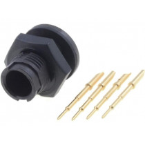 EN2P4M22; Connector: circular; Series: EN2; socket; male; soldering; PIN: 4; 5A; SWITCHCRAFT