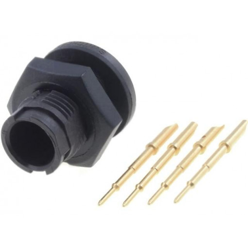 EN2P4M22; Connector: circular; Series: EN2; socket; male; soldering; PIN: 4; 5A; SWITCHCRAFT EN2P4M22; Connector: circular; Series: EN2; socket; male; soldering; PIN: 4; 5A; SWITCHCRAFT