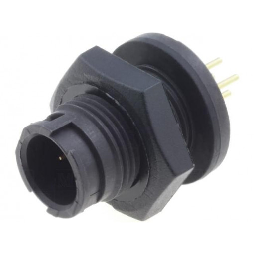 EN2P4M22P; Connector: circular; Series: EN2; socket; male; THT; PIN: 4; 5A; IP68; SWITCHCRAFT EN2P4M22P; Connector: circular; Series: EN2; socket; male; THT; PIN: 4; 5A; IP68; SWITCHCRAFT