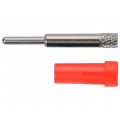 EPB 6053 NI-RT; Socket; 2mm banana; 10A; 70VDC; 24.5mm; red; Mounting: on panel; SCHÜTZINGER EPB 6053 NI-RT; Socket; 2mm banana; 10A; 70VDC; 24.5mm; red; Mounting: on panel; SCHÜTZINGER