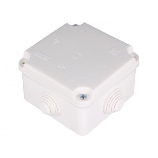 0223-00; Enclosure: junction box; X: 88mm; Y: 88mm; Z: 60mm; wall mount; IP55; ELEKTRO-PLAST NASIELSK 0223-00; Enclosure: junction box; X: 88mm; Y: 88mm; Z: 60mm; wall mount; IP55; ELEKTRO-PLAST NASIELSK