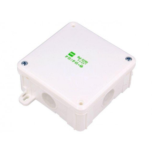 0290-01; Enclosure: junction box; X: 98mm; Y: 98mm; Z: 46mm; wall mount; IP55; ELEKTRO-PLAST NASIELSK