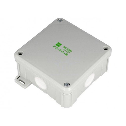0290-04; Enclosure: junction box; X: 98mm; Y: 98mm; Z: 46mm; wall mount; IP55; ELEKTRO-PLAST NASIELSK