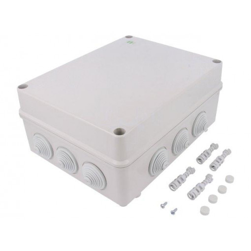 2721-02; Enclosure: junction box; X: 244mm; Y: 305mm; Z: 126mm; IP55; grey; ELEKTRO-PLAST NASIELSK 2721-02; Enclosure: junction box; X: 244mm; Y: 305mm; Z: 126mm; IP55; grey; ELEKTRO-PLAST NASIELSK