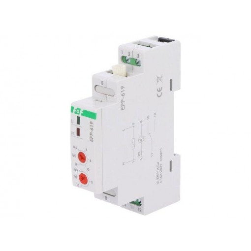 EPP-619; Module: current monitoring relay; AC current; DIN; SPDT; 0.5÷10s; F&F