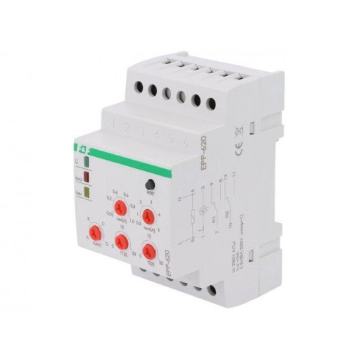 EPP-620; Module: current monitoring relay; AC current; DIN; DPDT; 0÷20s; F&F