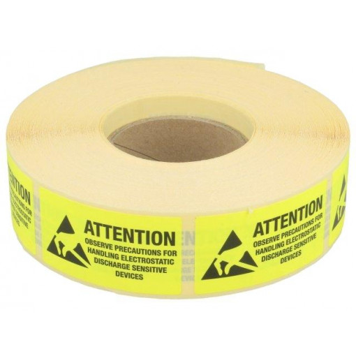 42-150-0015; Self-adhesive label; ESD; L: 25mm; W: 45mm; 1000pcs.; EUROSTAT GROUP