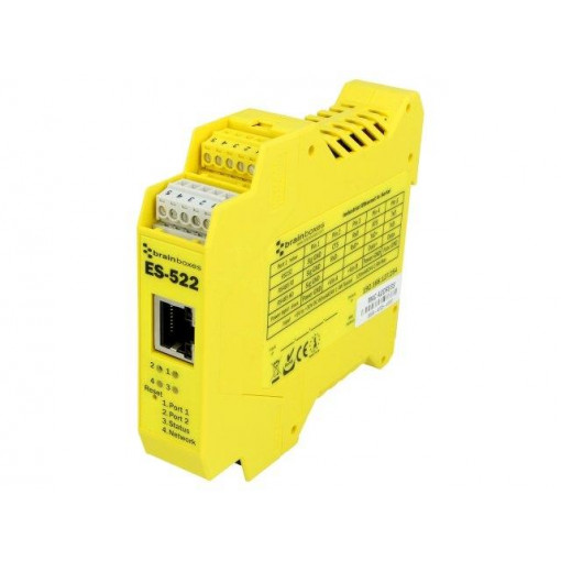 ES-522; Industrial module: serial device server; Number of ports: 2; BRAINBOXES