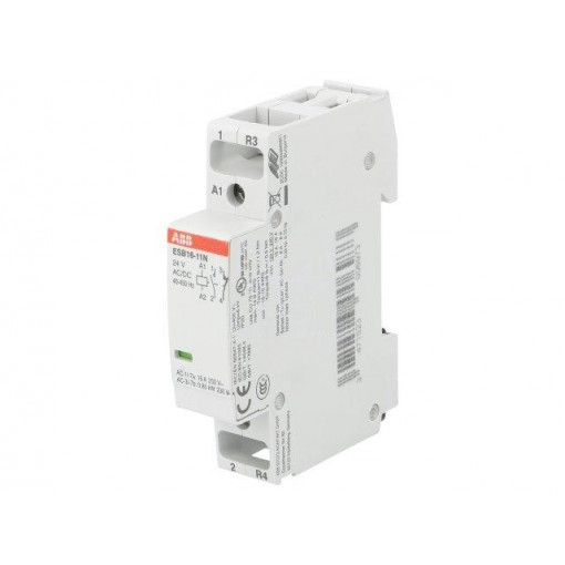1SBE111111R0111; Contactor: 2-pole installation; NC + NO; 24VAC; 24VDC; 16A; DIN; ABB