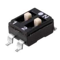 DM-02-V; Switch: DIP-SWITCH; Poles number: 2; ON-OFF; 0.1A/50VDC; Pos: 2; DIPTRONICS