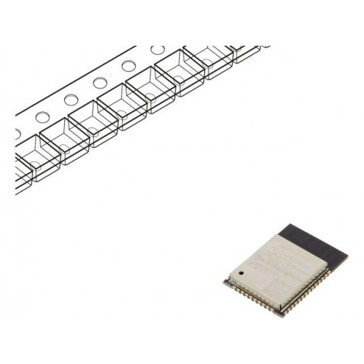 ESP32-WROOM-32D (8MB); Module: IoT; Bluetooth Low Energy,WiFi; PCB; SMD; 18x25.5x3.1mm; ESPRESSIF