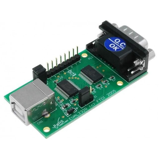 EVAL232R; Module: USB; RS232,USB; D-Sub 9pin,USB B,pin header; -40÷85°C; FTDI EVAL232R; Module: USB; RS232,USB; D-Sub 9pin,USB B,pin header; -40÷85°C; FTDI