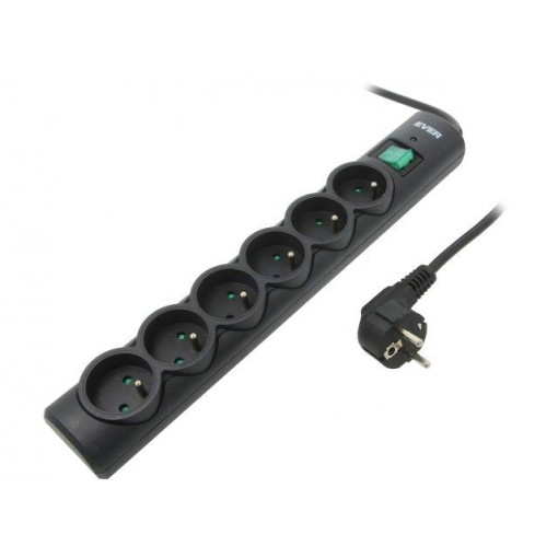 T/LZ08-OPT050/0000; Plug socket strip: protective; Sockets: 6; 250VAC; 10A; 175J; EVER