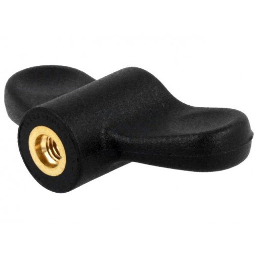 224122-C0; Knob wing; Int.thread: M6; 12mm; H: 24mm; polyamide; W: 47mm; ELESA+GANTER