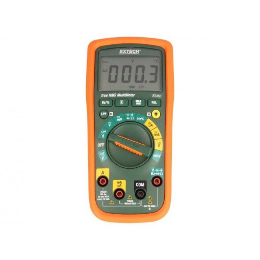 EX350; Digital multimeter; LCD (4000); VDC: 40m/400m/4/40/400/600V; EXTECH