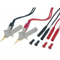 380465; Set of test leads; four-wire Kelvin clips; red and black; EXTECH