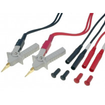 380465; Set of test leads; four-wire Kelvin clips; red and black; EXTECH 380465; Set of test leads; four-wire Kelvin clips; red and black; EXTECH