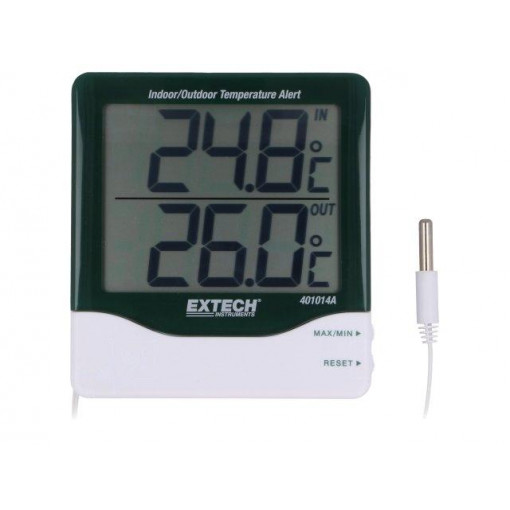 401014A; Meter: temperature; LCD; Accur: ±1°C; 0,1°C; Body dim: 112x102x22mm; EXTECH