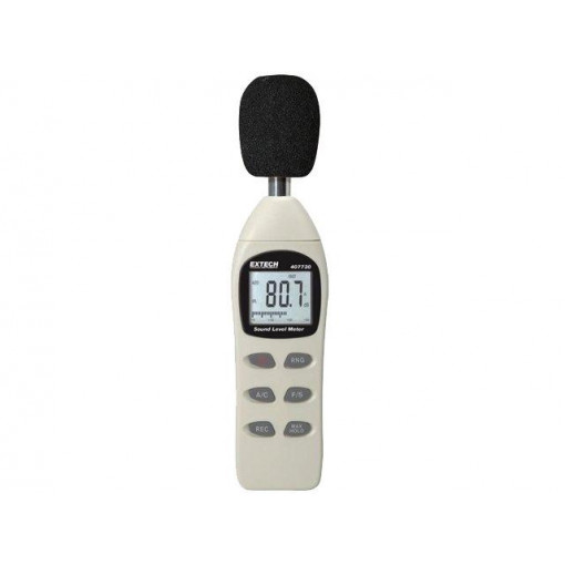 407730; Meter: sound level; LCD (2000),bargraph; 0.3÷8kHz; 230x57x44mm; EXTECH