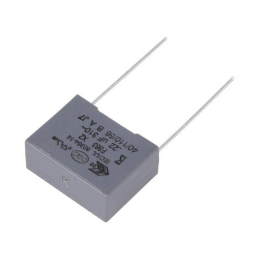 F863BK224K310R; Capacitor: polypropylene; X2; 0.22uF; 15mm; ±10%; 18x13.5x7.5mm; KEMET