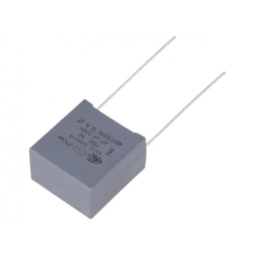 F863BW474K310ALW0L; Capacitor: polypropylene; X2; 0.47uF; 15mm; ±10%; 18x19x11mm; KEMET
