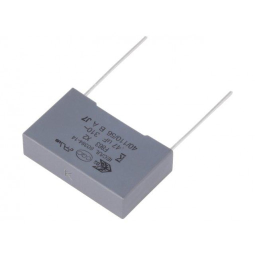 F863DE474K310R; Capacitor: polypropylene; X2; 0.47uF; 22.5mm; ±10%; 26.5x16x7mm; KEMET