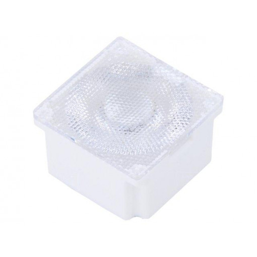 FA15232_ROSE-MRK-M; LED lens; square; Mat: polycarbonate; transparent; 45°; H: 12.55mm; LEDIL