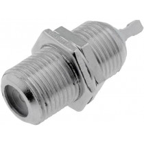 ; Socket; F; female; straight; soldering; for panel mounting; 