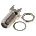 ; Socket; F; female; straight; THT; for panel mounting; 