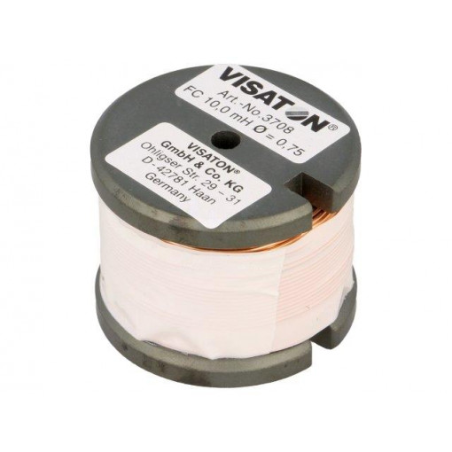 3708; Inductor: coil; 10mH; 1.2Ω; 4.1A; Ø: 40mm; H: 30mm; Øcore: 0.7mm; VISATON
