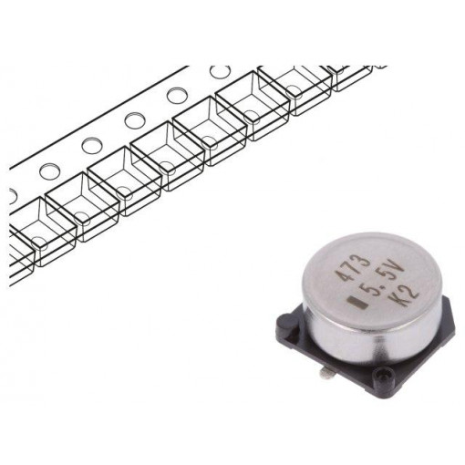 FC0H473ZFTBR24; Capacitor: electrolytic; 0.047F; 5.5VDC; ESR: 50Ω; SMD; -20÷+80%; KEMET