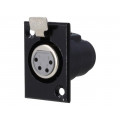 FC6121; Socket; XLR; female; PIN: 4; with push button; soldering; black; CLIFF FC6121; Socket; XLR; female; PIN: 4; with push button; soldering; black; CLIFF