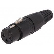 FC6141; Plug; XLR; female; PIN: 3; straight; for cable; soldering; black; CLIFF