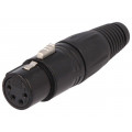 FC6151; Plug; XLR; female; PIN: 4; straight; for cable; soldering; black; CLIFF FC6151; Plug; XLR; female; PIN: 4; straight; for cable; soldering; black; CLIFF