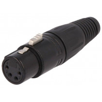 FC6151; Plug; XLR; female; PIN: 4; straight; for cable; soldering; black; CLIFF