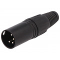 FC6156; Plug; XLR; male; PIN: 4; straight; for cable; soldering; black; metal; CLIFF FC6156; Plug; XLR; male; PIN: 4; straight; for cable; soldering; black; metal; CLIFF